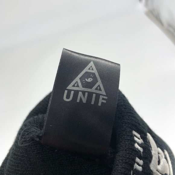 2 New UNIF Black Embroidered Beanies LIE & BAD ACID available only - Picture 8 of 8
